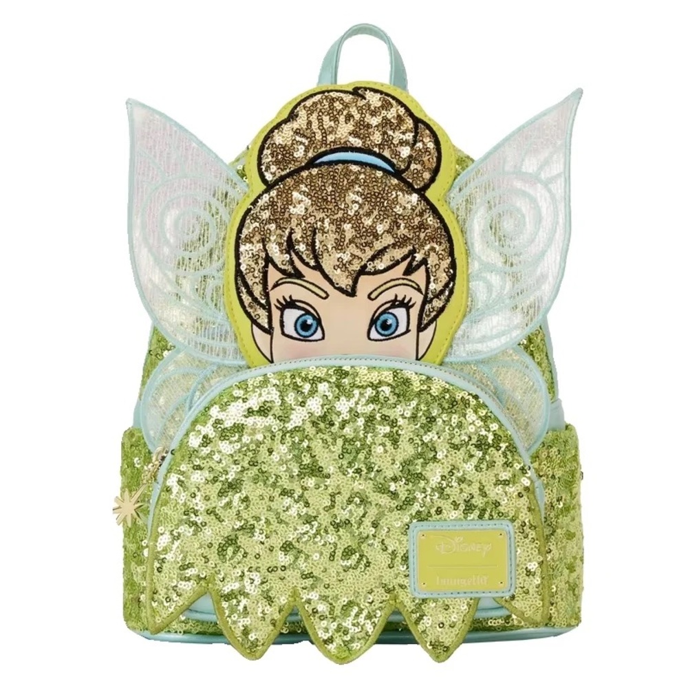 LOUNGEFLY DISNEY TINKERBELL SEQUIN MINI BACKPACK  RARE NEW WITH TAGS